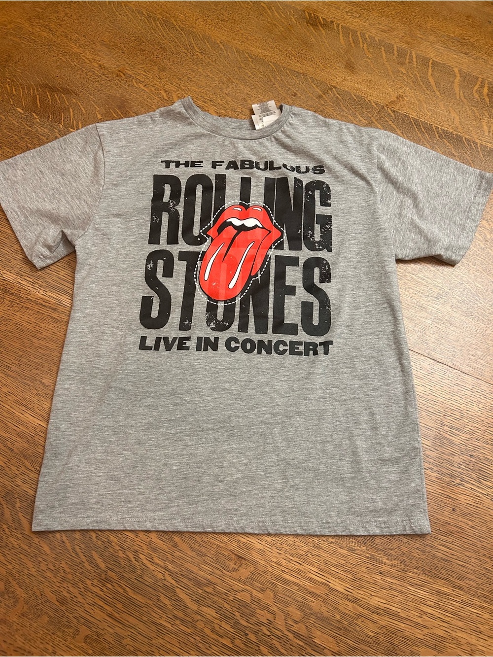 The Rolling Stones Gray Girl’s Tee with Red Tongue Graphic size L14/16